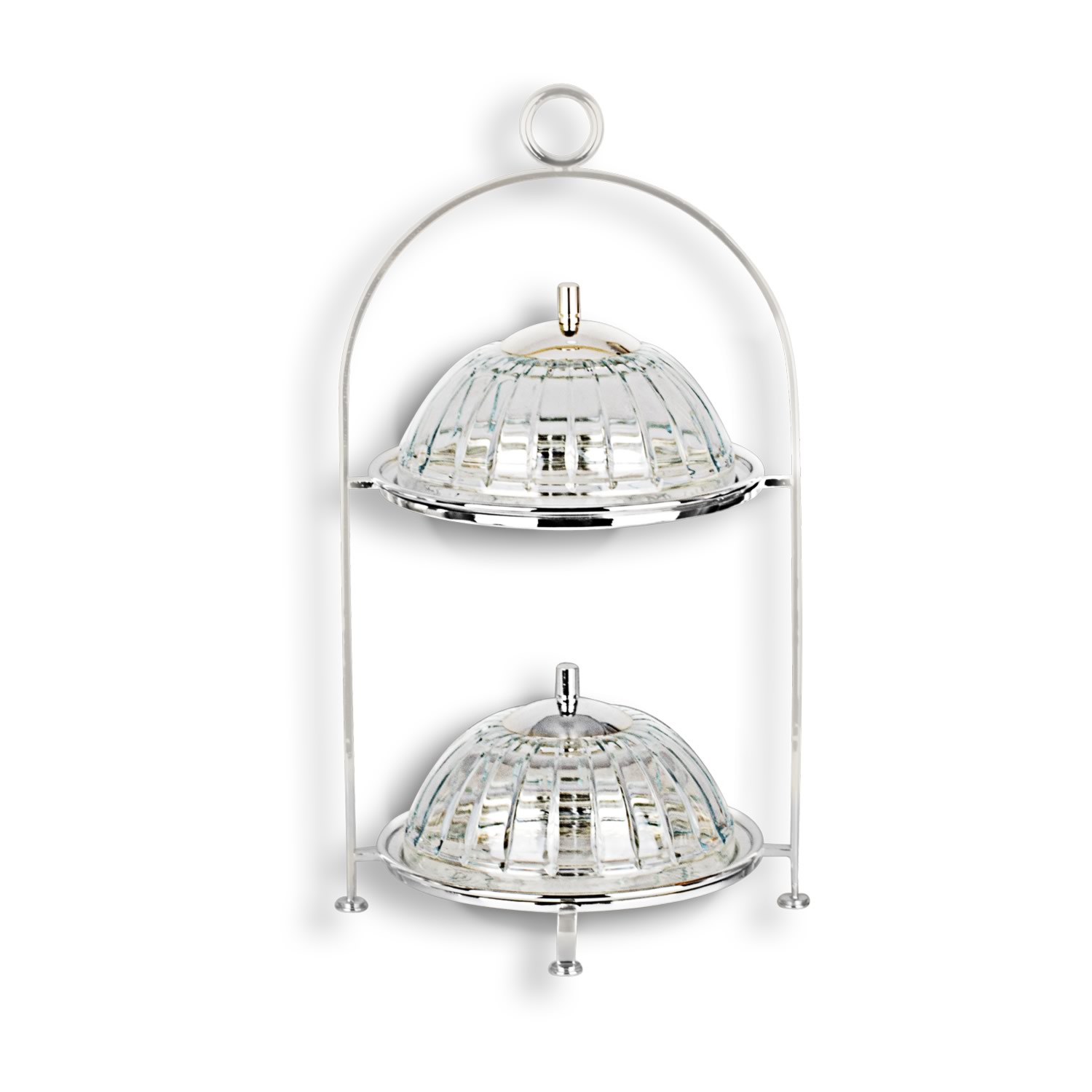 Cam Kapaklı İki Katlı Üstten Tutmalı Sunumluk 