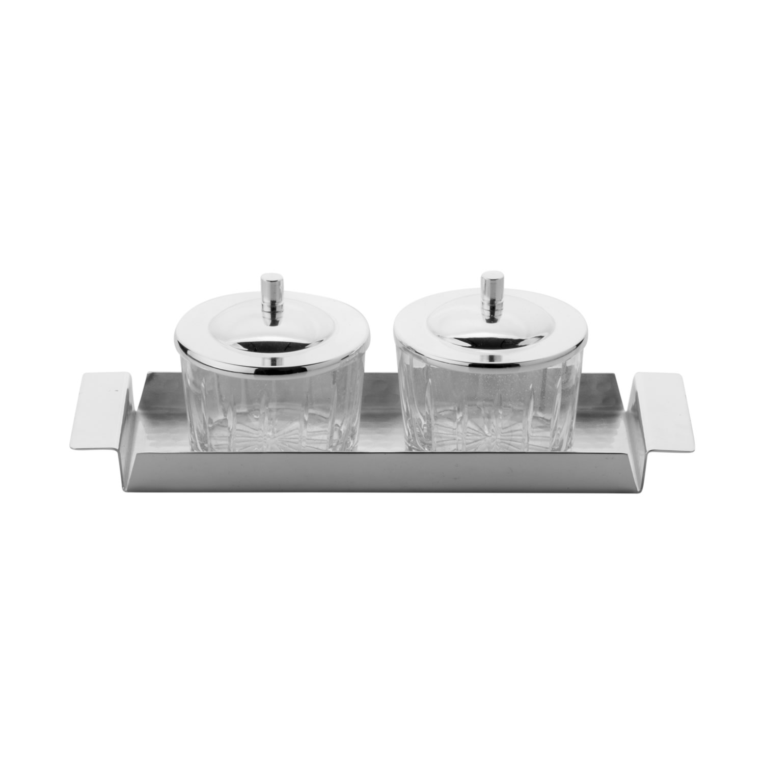 Kapaklı Kristalize Kesme Cam Silindir İkili Reçellik 