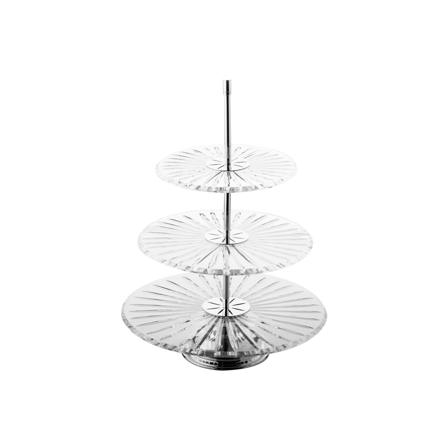 Kristalize Kesme Yuv Üç Katlı Cam Pastalık