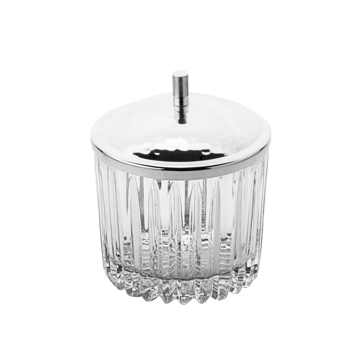 Kapaklı Kristalize Kesme Cam Silindir Kase