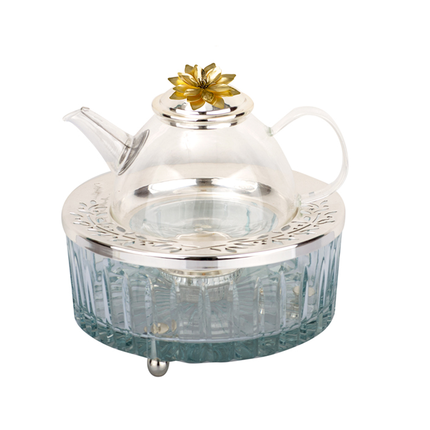 Lotus Cam Isıtıcılı Demlik 19cm