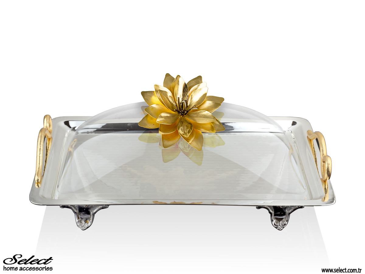 Lotus Dikdörtgen Pleksi Kapaklı Servis Tepsisi 30x44cm