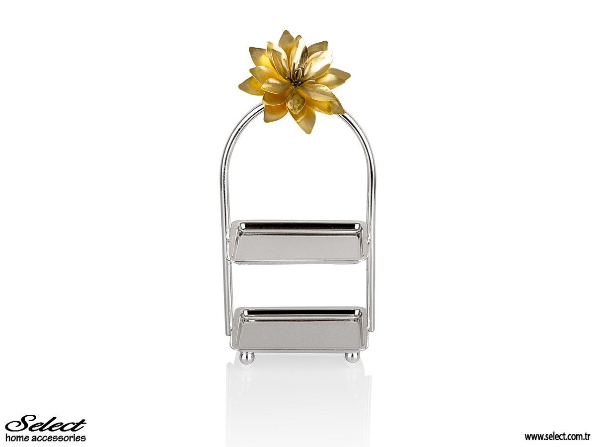 Lotus İki Katlı Dikdörtgen Kurabiyelik 11x21cm