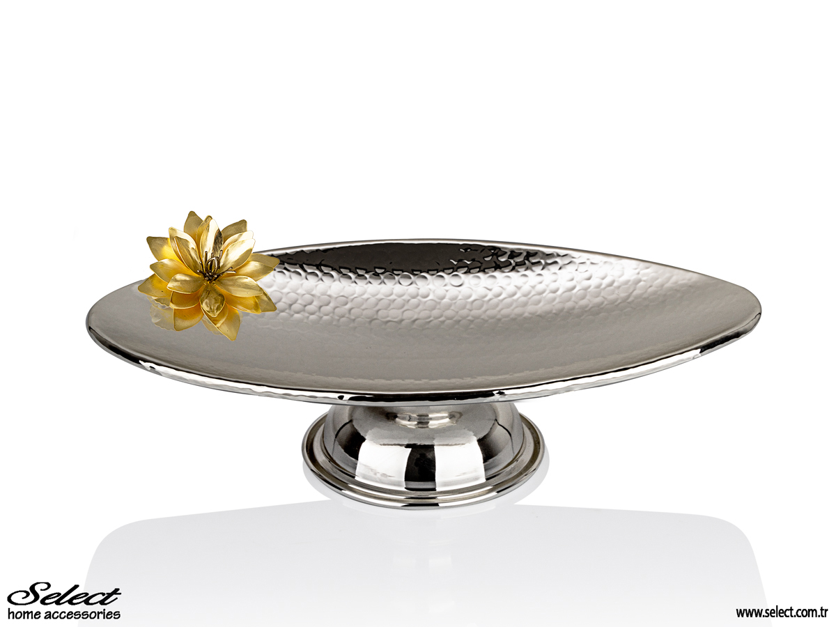 Lotus Kayık Ayaklı Servis Tabağı 23x43cm