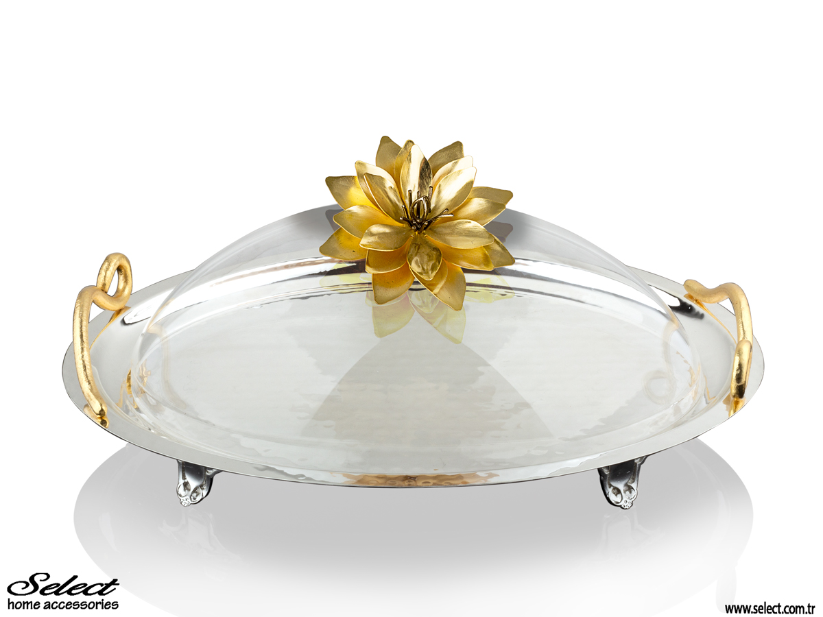 Lotus Oval Pleksi Kapaklı Servis Tepsisi 34x45cm