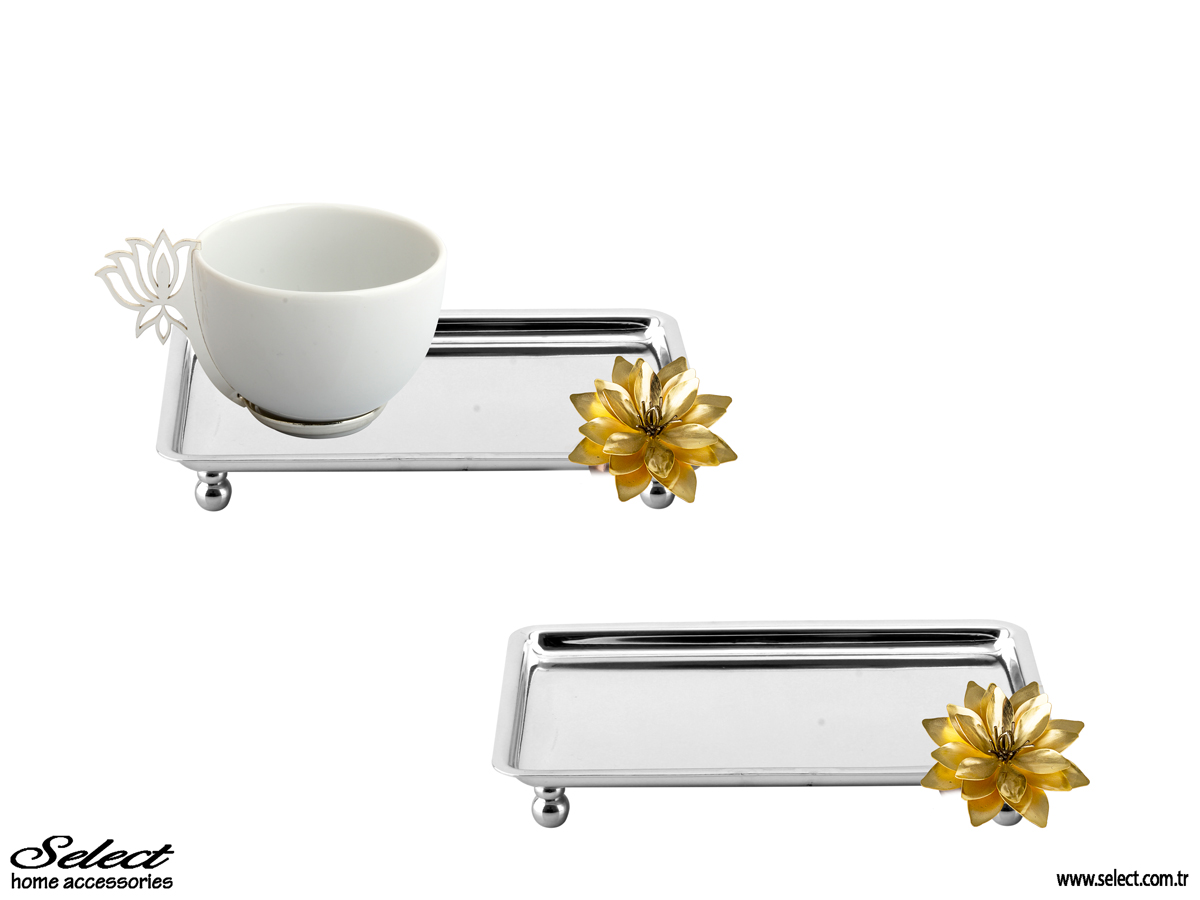 Lotus Tek Kişilik Dikdörtgen Kahve Sunumu 14x10 cm