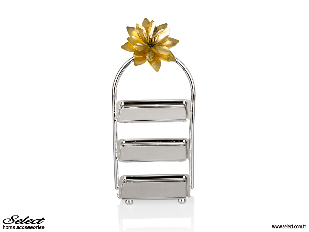 Lotus Üç Katlı Dikdörtgen Kurabiyelik 11x21cm