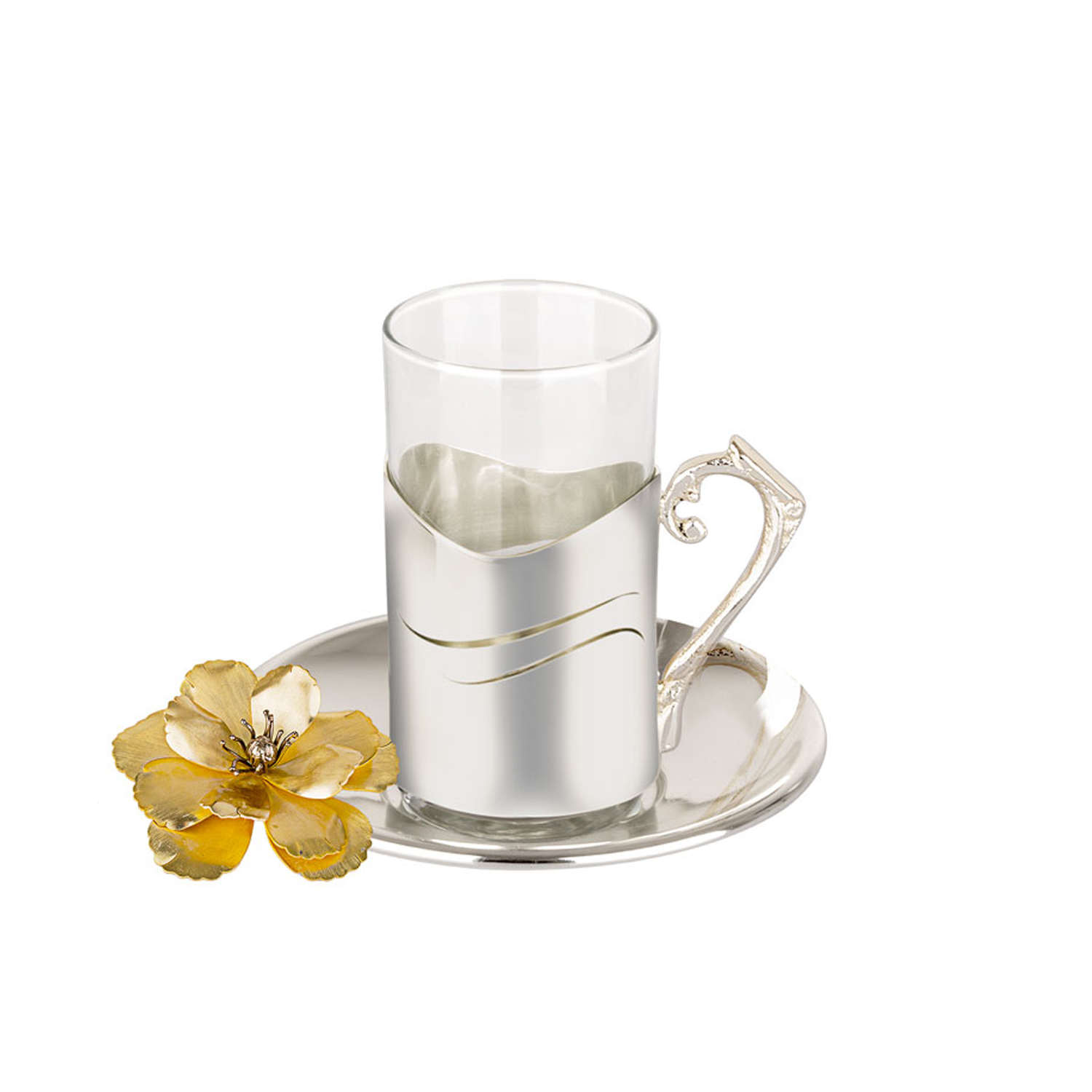 Magnolia Kulplu Çay Bardağı