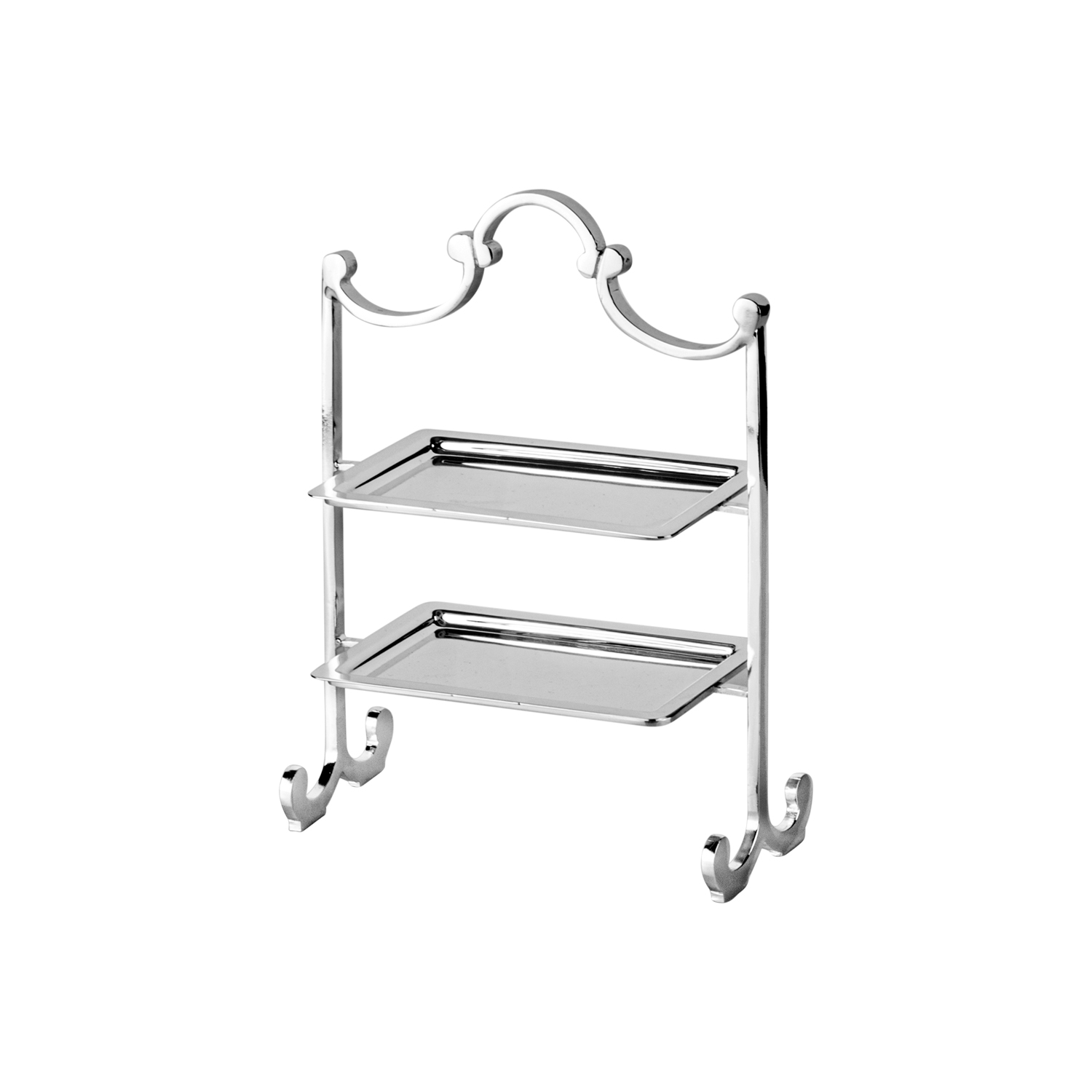 Modena II Gümüş 2 Katlı Pastalık 15x10cm