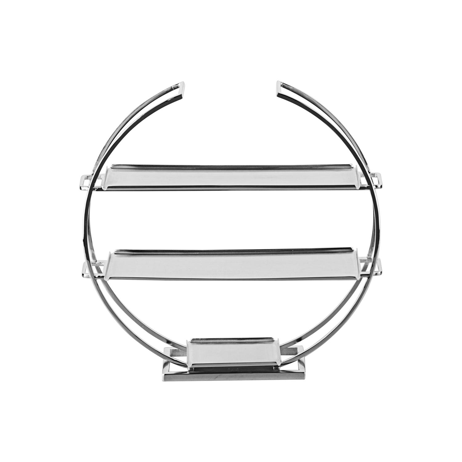 Modena II Gümüş Katlı Oval Pastalık 36x19x35cm